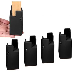 Noir - Élévateur De Lit Et De Meubles Réglable Avec Clips À Vis, Élévateur De Canapé, Table Et Chaise Robuste De 4 Pouces, Convient Aux Pieds De Chaise De 0,8"" À 1,6"". - Neuf