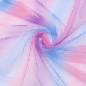 Tissu En Tulle Imprimé Arc-En-Ciel,Bricolage,Couture,Douche,Jupe Tutu Colorée D'été,Robe De Princesse,Fournitures Décoratives Pour Fête De Mariage - Type Pink Blue Purple-150cm X1yards - Neuf