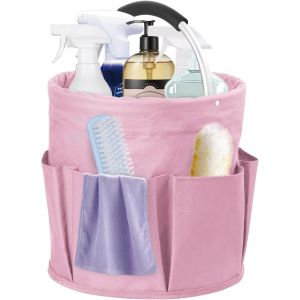 Sac de rangement rose pour le nettoyage, la douche portable de 17 L avec poign&eacute;e &agrave; outils, sac de rangement pliable, peu encombrant, paniers de rangement &agrave; l'ext&eacute;rieur pour pique-nique, bain - Neuf