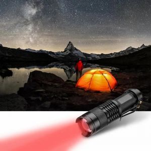 Hutp-Mini Lampe De Poche &Agrave; Lumi&egrave;re Rouge,Lampe De Poche,Fusil De Chasse Rouge,Torche,Lanterne N'aime,&Eacute;clairage Ext&eacute;rieur Avec Clip,625nm-Bleu - Neuf