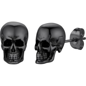Boucle D'oreille Tete De Mort Clou D Oreille Crâne Homme Punk Garçon Femme Pendentif Fantôme Acier Créole Fille[Argent/Doré/Noir-Celtique] Bijoux Cadeau Halloween Mariage Noël - Neuf