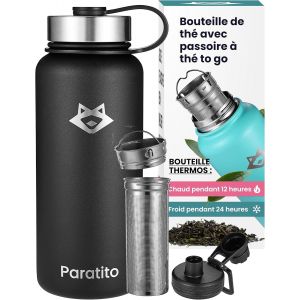Thé Et Café Isotherme Avec Infuseur À Thé Et Fruits ¿ Gourde Infuseur Thé 1l En Acier Inoxydable ¿ Bouteille Pour Bureau, Yoga, Voyage ¿ Théière Avec Infuseur - Neuf