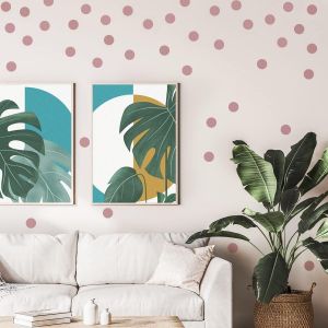 Trahoo-[162 Pièces] Stickers Muraux Enfants Point Or Rose I Autocollant Rond Cercle Pois Or Rosé I Déco Chambre Enfant Bébé Fille Garçon Pour Mur Et Meuble (3 Couleurs: Noir/Or Rose/Doré) - Neuf