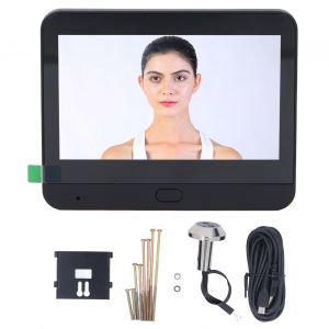 Sonnette avec caméra judas pour Tuya Smart, visionneuse de porte numérique sans fil 1080P, 120 degrés, 4,3 pouces, conversation bidirectionnelle, détection de mouvement PIR - Neuf