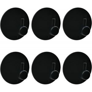 Lot de 6 crochets adhésifs noirs pour salle de bain,très résistants et imperméables,sans perçage,en acier inoxydable,accessoires de cuisine et de salle de bain avec coussinets adhésifs extra.[E97] - Neuf