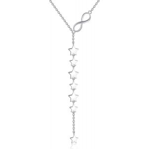 Kales-Collier Étoile Argent Sterling 925 Collier Pendentif Étoile En Formey Infini Bijoux Étoiles Cadeaux Pour Femmes Et Filles - Neuf