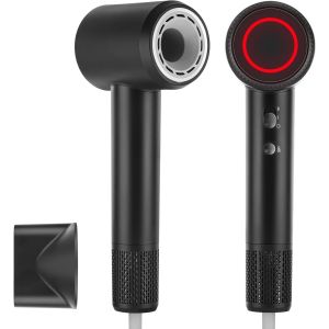 S&egrave;che-Cheveux Professionnel, 110000 Tr/Min S&egrave;che-Cheveux Voyage, 200 Millions Seche-Cheveux Ionique Anti-Frisottis, 3 Temp&eacute;rature, L&eacute;ger Portable Pour Maison, Voyage & Salons De Coiffure (Noir) - Neuf