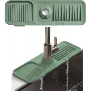 Protection anti-&eacute;claboussures pour robinet, tapis de robinet en silicone, pour cuisine, salle de bain et plan de travail (vert) - Neuf