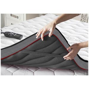 Sur matelas Topper massant et chauffant : renouvelez votre vieux matelas et profitez d'un massage agr&eacute;able - 90x190 cm - Neuf
