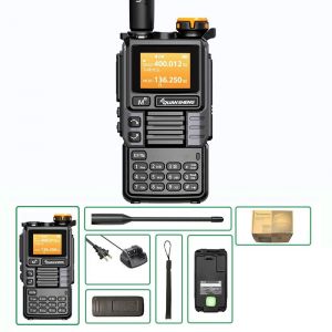 Quansheng UV-K6 talkie-walkie 5W bande d'air Radio Tyep C Charge UHF VHF DTMF FM brouilleur NOAA fréquence sans fil Radio CB bidirectionnelle - Type Grey - Neuf