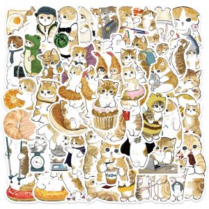 Lot De 64 Autocollants Graffiti Chat Jaune Pour Ordinateur Portable, Voiture, Moto, Vélo, Casque, Skateboard, Guitare, Bouteille D'eau, Décoration Cool, Cadeaux - Neuf