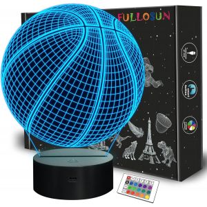 Eryi-Basketball 3d Night Light Birthday Gift Lamp, Light Up Basketball Gifts 3d Illusion Lamp With Remote Control 16 Colors Changing Sport Fan Room Decoration Kids Room Idea - Neuf