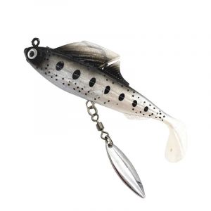 8.5cm/13g Spot Bionic Bait Artificiel Hame&ccedil;on Rotation Sequin Soft Bait Outil De P&ecirc;che-Noir - Neuf