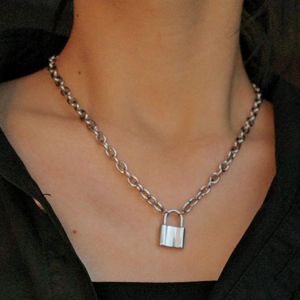 Kal-Collier Punk Avec Pendentif Cadenas Pour Femmes Et Filles (Argenté) - Neuf