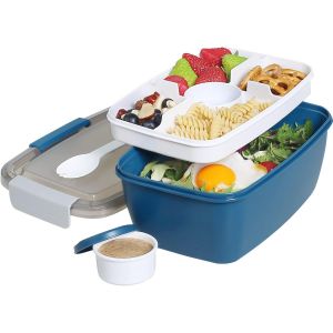 To Go R&eacute;cipient &Agrave; Salade Avec Bol &Agrave; Salade De 2l, Grande Bo&icirc;te &Agrave; D&eacute;jeuner Bento Avec Couvercle, Sans Bpa, Passe Au Micro-Ondes Et Au Lave-Vaisselle - Neuf