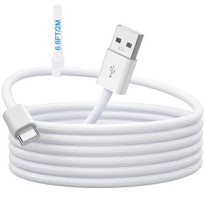 C&acirc;ble tress&eacute; Carplay 2M pour iPhone 16 15 Pro Max,18W 3A C&acirc;ble USB C pour Apple CarPlay et Android Auto,C&acirc;ble Carplay pour iPad Pro, pour iPad 10/Air 5/4/iPad Mini 7 6,pour Galaxy A15 A55 S24 Pixel 9 - Neuf