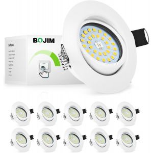 Spot Led Encastrable Extra Plat Dimmable, 230V Blanc Neutre Trou 68Mm-80Mm 5.5W 600Lm, Spot Encastrable Pour Cuisine Salon Chambre Salle De Bain, Pack De 10 - Neuf