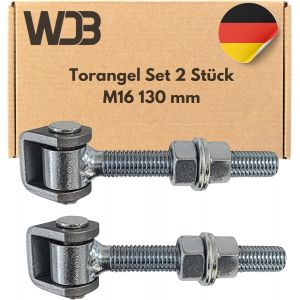 Charni&egrave;res de portail r&eacute;glables galvanis&eacute;es - Charni&egrave;res de porte de jardin - Charni&egrave;res robustes - Charni&egrave;res de portail - Charni&egrave;res suspendues - 2 charni&egrave;res de portail r&eacute;glables M16 130 mm - Neuf