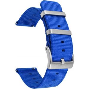 Kal-18mm Bracelets De Remplacement En Nylon Facilement Interchangeables Pour Montre Compatible Avec Fossil Q,Realme Band2; Withings/Nokia Activité Pop, Steel, Steel Hr 36mm - Neuf