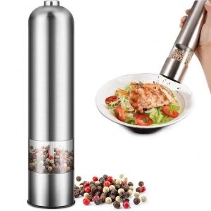 Moulin À Poivre Électriques - Zgeer - Broyeur À Épices Automatique - Acier Inoxydable - Rugosités Réglablesargent - Neuf