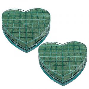 2pcs Floral Mousse En Forme De Coeur Porte-Fleurs Avec Mousse Florale Pour Mariage Centre De Table De F&ecirc;te Tabl - Neuf