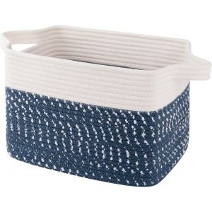 Panier à lingeGrand panier de rangement pliable en coton avec poignées, panier décoratif pour couverture, salon, jouets, oreillers, vêtements40,6 x 33 x 55,9 cm, jaune panaché - Neuf