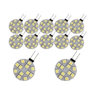 12pcs G4 Lumi&egrave;res Led Goupille Lat&eacute;rale Base Ronde G4 5050 12smd Led Rv Light Lampe De Lecture &Agrave; La Maison,Blanc - Neuf