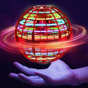 (Rouge) De Vol De L'orbe De Balle Carré Boule, Rotatif À 360° Boomerang De Vol De L'orbe De La Balle, Vol Led Spinner Mini Drone, La Magie De Vol De La Balle De Jouets, - Neuf