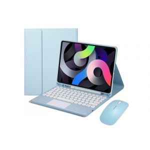 Ensemble Clavier, Souris Et &Eacute;tui Pour Ipad 10.2 Avec Pav&eacute; Tactile - Bleu - Neuf