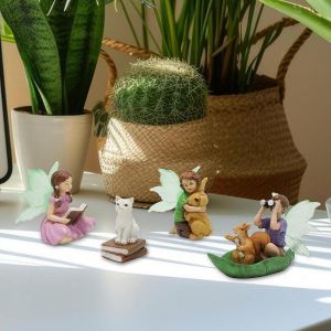 4 pièces Ornement miniature Ornement Bonsaï Decoration Fairy Garden Fairies - Neuf