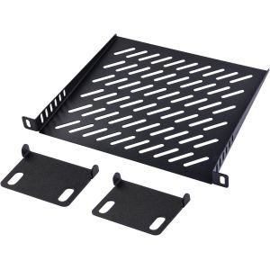 Rack Shelf 10 inch 0.5U Noir,Ventilé,Montage en Rack,Compatible avec Ordinateur portable,de bureau,Serveur,commutateur réseau,Équipement Appareils audiovisuels - Neuf