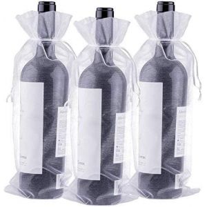 30 Pack Blanc Organza De Vin Sacs Pour Bouteilles De 750 Ml, Cordon De Serrage Bouteille De Vin En Cadeau De Sacs Pour Bouteilles De Vin - 14 X 37 Cm - Neuf