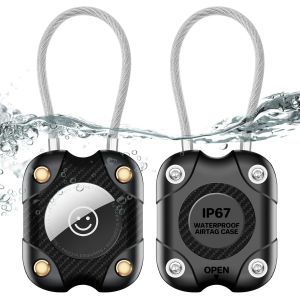 LETNERNY-Lot De 4 Coque &Eacute;tanche Pour Airtag Avec C&acirc;ble, Corps Compl&egrave;te &Eacute;tui Housse De Air Tag Anti-Rayures Porte-Clefs Support Pour Enfants, Collier Pour Animal - Neuf