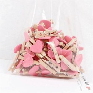 Pinces À Linge En Bois En Forme De Coeur Pour Papier Photo,Mini Pinces Pour Cartes Postales - Neuf