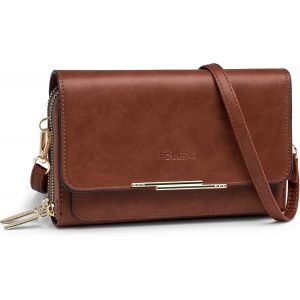 KALANKA-Sac Téléphone Portable Femme - Petit Sac Bandoulière Femme - Sac à Bandoulière Femme en Cuir PU - Sac À Bandoulière Petit avec Réglables Bandoulière - Neuf