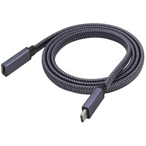 Type C 3.1 M&acirc;le &Agrave; Type C 3.1 Femelle Connecteur Prend En Charge La Charge Rapide,4K@60Hz Vid&eacute;o Hd,Transmission Audio,C&acirc;ble D'Extension De Synchronisation,Compatible Samsung Macbook(1M-M/F) - Neuf
