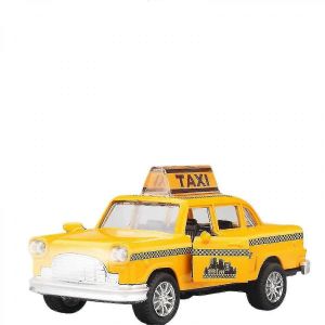 Taxi Car Toy Pour Enfants, Yellow Cab New York City Taxi Cab Toy Diecast Mod&egrave;le Toy Car avec Pullback Action Pour Tout-petit - Neuf