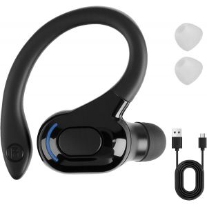 KALANKA-Oreillette Bluetooth sans Fil V5.2 avec Micro Int&eacute;gr&eacute;, Casque Bluetooth sans Fil, 20H de Lecture, Kit Main Libre Voiture, Ecouteurs Mono pour iPhone Android PC Bureau Conduite Affaires Sport - Neuf