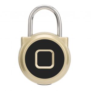 Cadenas biometrique a empreinte digitale, antivol, avec indicateur LED, pour tiroir a bagages, armoire de fitness, dore - Neuf