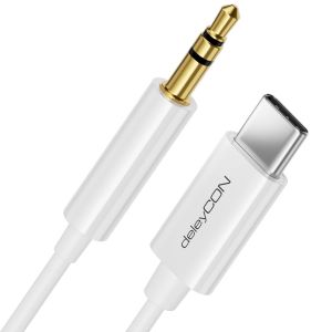 Deleycon 1m Câble Usb-C Vers Jack 3,5 Mm Aux Câble Audio Compatible Avec Apple Google Huawei Xiaomi Smartphone Téléphone Portable Tablette Voiture Casque D'écoute Jack - Noir - Neuf