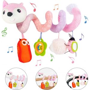 Kajgl-Jouets De Landau-Jouets &Agrave; Suspendre En Spirale Pour Si&egrave;ge De Voiture Et Berceau Mobile Pour B&eacute;b&eacute;,Jouet De Landau En Spirale,Jouet De Landau Pour B&eacute;b&eacute;s De 0 &Agrave; 6 Mois (1.Rose) - Neuf