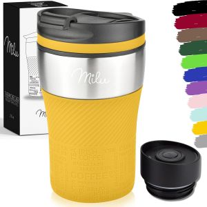 Mug Isotherme Etanche 210ml I Thermo Caf&eacute;-Th&eacute; I Tasse Isol&eacute;e Pour Caf&eacute; Et Th&eacute; &Agrave; Emporter, Double Paroi Isol&eacute;e Sous Vide, Acier Inoxydable I Tasse De Voyage Chaud & Froid - Noir - Neuf