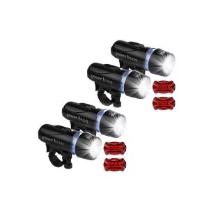 Ensemble D'&eacute;clairage Led Avant Et Arri&egrave;re Pour V&eacute;lo, R&eacute;sistant &Agrave; L'eau, Aliment&eacute; Par Piles, Installation Facile, 5 Modes - Neuf