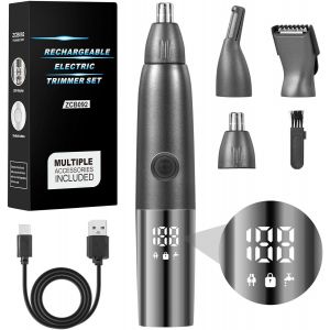Tondeuse Nez Homme, 4 En 1 Tondeuse Nez Oreilles Homme Femme Ipx7, Usb Rechargeable Pour Affronter Oreilles Barbe Sourcils - Neuf