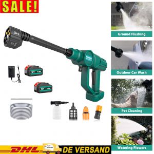 6 - en - 1 buse avec buse, Nettoyeur haute pression portable sans fil, Nettoyeur haute pression aliment&eacute; par 2 piles rechargeables pour le nettoyage de cl&ocirc;ture de mur de plancher de voiture - Neuf