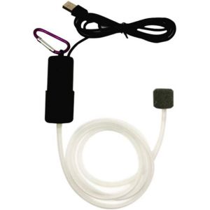 (Noir) Mini pompe à air USB pour aquarium, pompe à oxygène ultra silencieuse, petit générateur d'oxygène pour aquarium avec pierre à air et tube en silicone - Neuf
