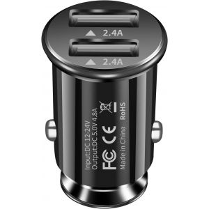 Ongi-Chargeur Allume Cigare Usb 24w/4.8a Double Port Pour Voiture-Adaptateur Compatible Iphone 15/14/13/12,Samsung,Ipad Air,Huawei - Neuf
