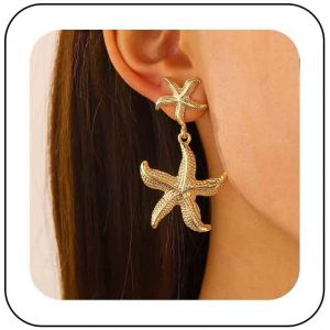 Kalhx-Boucles D'oreilles Étoile De Mer En Métal Boucles D'oreilles Étoile De Mer Martelée Boucles D'oreilles Étoile De Mer En Or Boucles D'oreilles Étoile De Mer Boucles D'oreilles Exagérées Boucles - Neuf