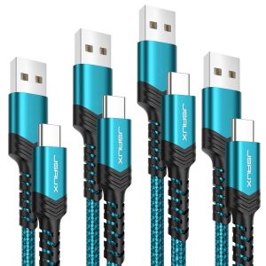 Usb Type C Cable [4 Pack 1m 1m 2m 3m] Usb C Charger Cable 3.1a Fast Charge Compatible With Iphone 16 15 Pro Max Samsung Galaxy S24 S22 S20 A53 Google Pixel 5 6 Xl Xbox Xperia Xz Green - Neuf