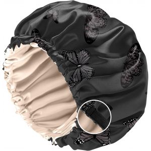 Bonnet Satin Cheveux Nuit, &Agrave; Double Couche R&eacute;glable Et Bandes &Eacute;lastiques Int&eacute;gr&eacute;es,Ce Bonnet Satin Combine Un Design Mignon Pour Femmes Et Filles (O11-Motif Vache L&eacute;opard) - Neuf